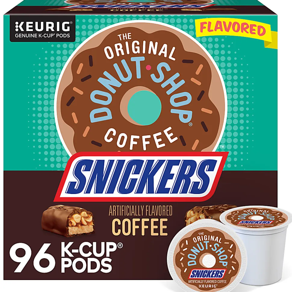 The Original Donut Shop Snickers Coffee Keurig Single Serve K-Cup Pods, 24 Pods Per Pack, Case Of 4 Packs