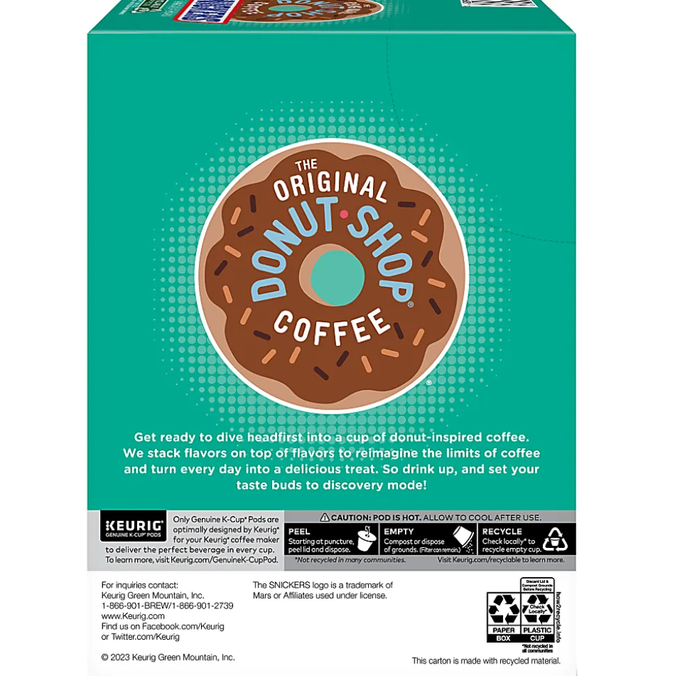 The Original Donut Shop Snickers Coffee Keurig Single Serve K-Cup Pods, 24 Pods Per Pack, Case Of 4 Packs