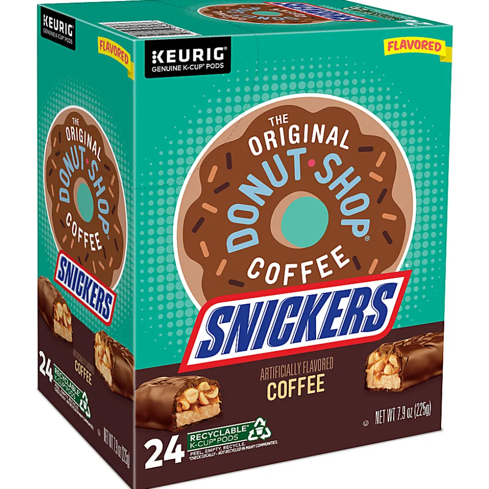 The Original Donut Shop Snickers Coffee Keurig Single Serve K-Cup Pods, 24 Pods Per Pack, Case Of 4 Packs