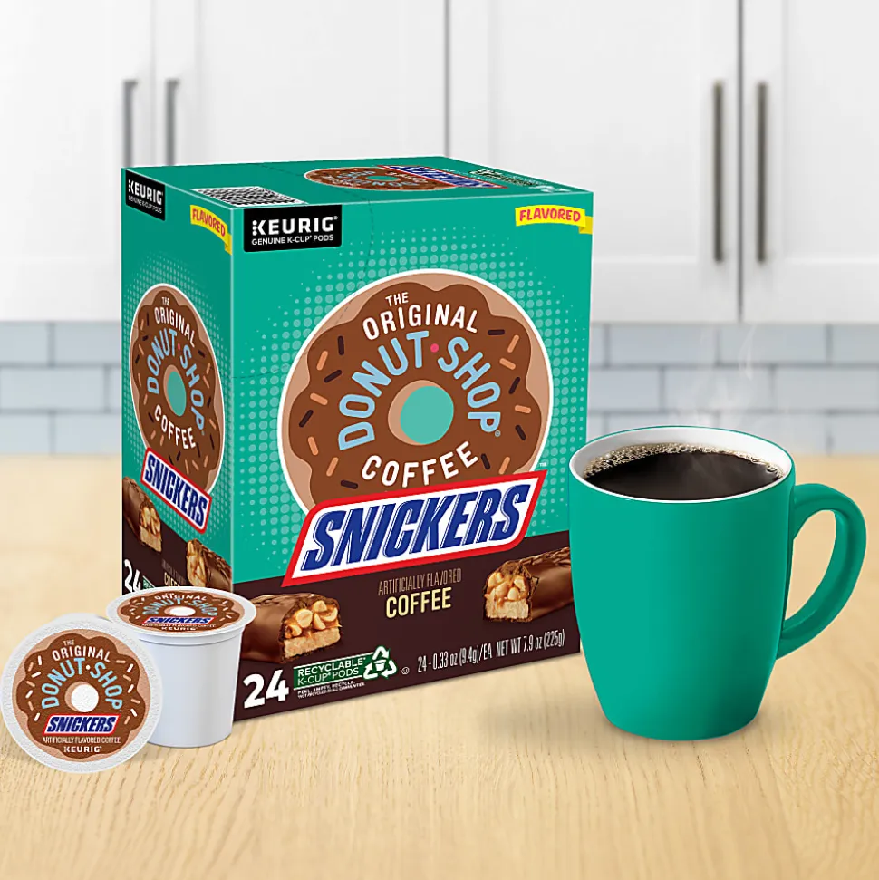 The Original Donut Shop Snickers Coffee Keurig Single Serve K-Cup Pods, 24 Pods Per Pack, Case Of 4 Packs