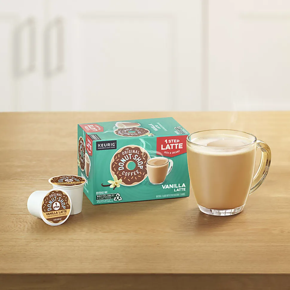 The Original Donut Shop Vanilla Latte Single Serve Coffee K-Cup Pods, Pack Of 10 Pods