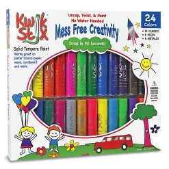 The Pencil Grip Kwik Stix Solid Tempera Paint Sticks, 10.35 mL, Assorted Colors, Set Of 24 Sticks