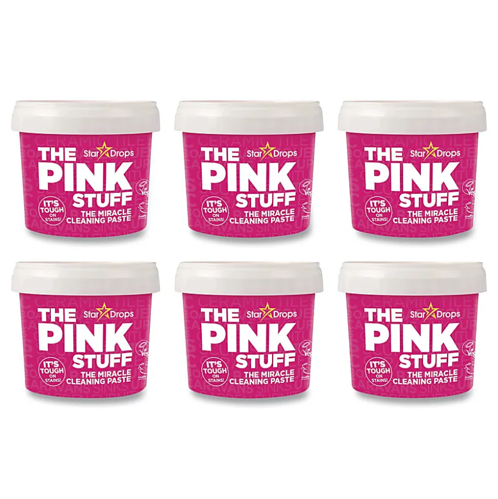 The Pink Stuff Miracle Cleaning Paste, Fruity Scent, 17.6 oz Jar, 6/Carton
