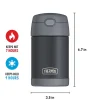 Thermos FUNTAINER Insulated Stainless Steel Food Jar with Folding Spoon, 16 Oz, Gray