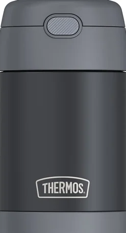 Thermos FUNTAINER Insulated Stainless Steel Food Jar with Folding Spoon, 16 Oz, Gray