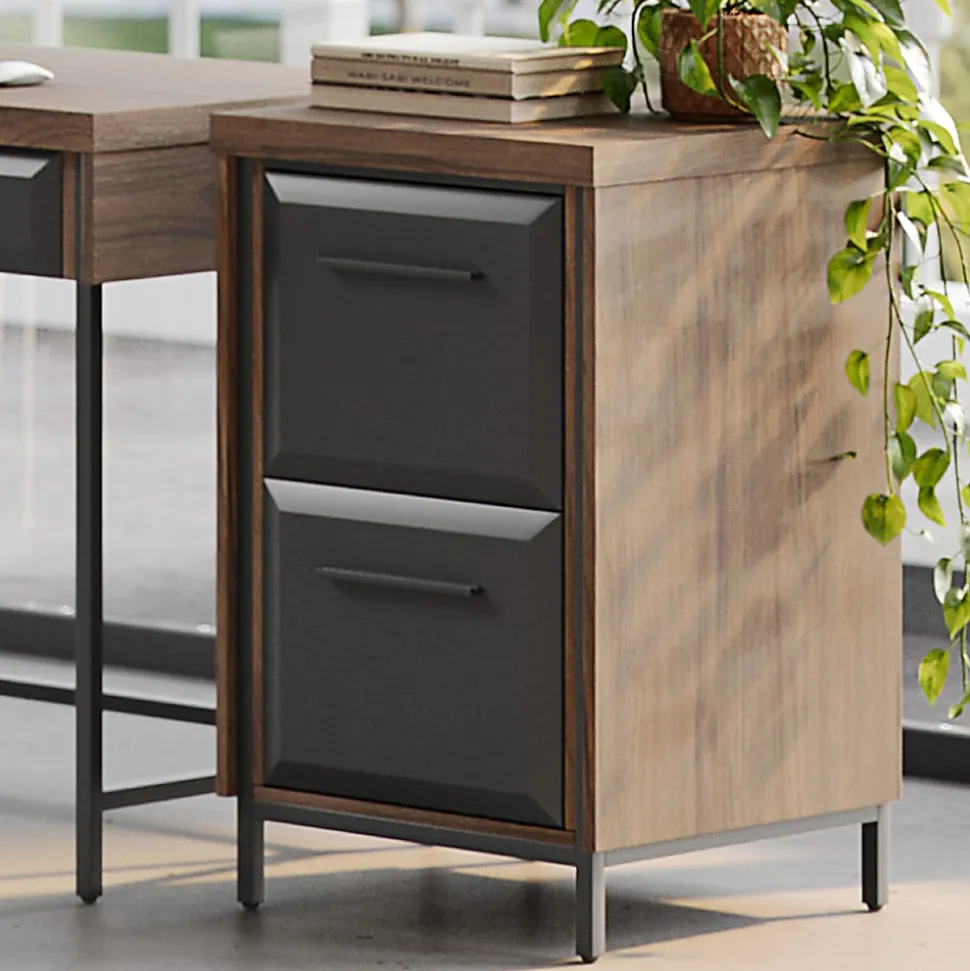 Thomasville® Alderbrook 21"D Vertical 2-Drawer File Cabinet, Walnut/Matte Black