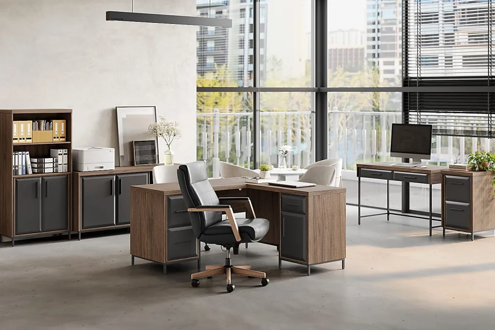 Thomasville® Alderbrook 21"D Vertical 2-Drawer File Cabinet, Walnut/Matte Black
