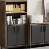 Thomasville® Alderbrook 60"H 3-Shelf Bookcase With Storage, Walnut/Matte Black