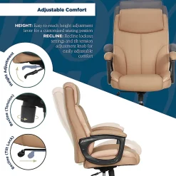 Thomasville® Danvers Ergonomic High-Back Faux Leather Big & Tall Executive Office Chair, Tan