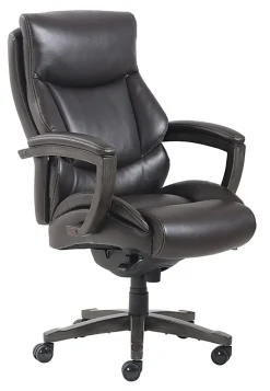 Thomasville® Edinger Ergonomic Bonded Leather Big & Tall High-Back Chair, Brown