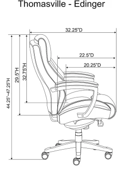 Thomasville® Edinger Ergonomic Bonded Leather Big & Tall High-Back Chair, Brown