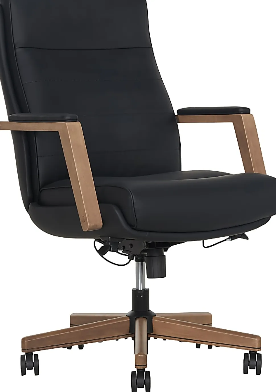 Thomasville® Fendley Ergonomic Vegan Leather Mid-Back Office Chair, Black/Brown