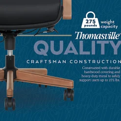 Thomasville® Fendley Ergonomic Vegan Leather Mid-Back Office Chair, Black/Brown