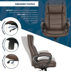 Thomasville® Lansing Ergonomic High-Back Faux Leather Big & Tall Executive Office Chair, Dark Brown