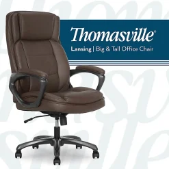 Thomasville® Lansing Ergonomic High-Back Faux Leather Big & Tall Executive Office Chair, Dark Brown