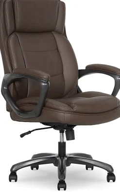Thomasville® Lansing Ergonomic High-Back Faux Leather Big & Tall Executive Office Chair, Dark Brown