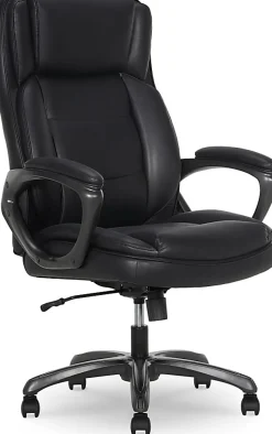 Thomasville® Lansing Ergonomic High-Back Faux Leather Big & Tall Office Chair, Black