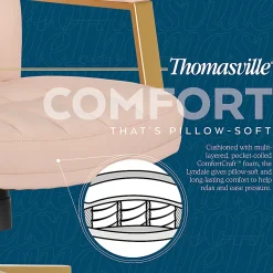 Thomasville Lyndale Ergonomic Faux Leather Mid-Back Office Chair, Blush