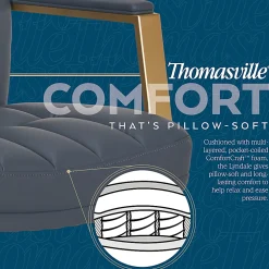Thomasville Lyndale Ergonomic Faux Leather Mid-Back Office Chair, Dark Blue