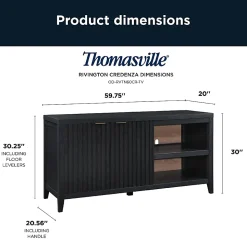 Thomasville Rivington 60"W Credenza, Raven Black