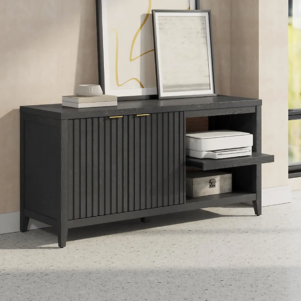 Thomasville Rivington 60"W Credenza, Raven Black