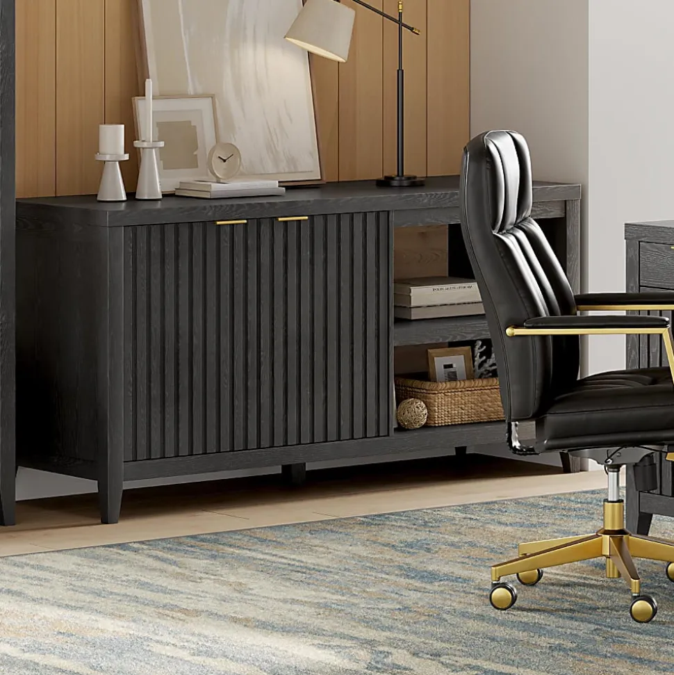 Thomasville Rivington 60"W Credenza, Raven Black