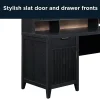 Thomasville® Rivington 60"W L-Shaped Corner Desk & Hutch With Integrated Power Outlet, Raven Black