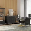 Thomasville Rivington 48"W Single Pedestal Writing Desk, Raven Black