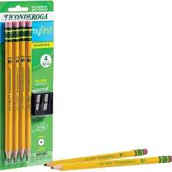 Ticonderoga® Beginner Pencils, Presharpened, #2 Lead, Medium Soft, Pack of 4