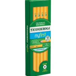 Ticonderoga® Beginners' Elementary Untipped Wood Pencils, HB Lead, Pack of 12