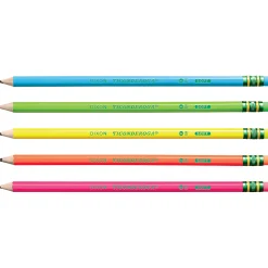 Ticonderoga Dixon Pencils, No 2, Soft, Assorted Neon, Pack Of 18 Pencils