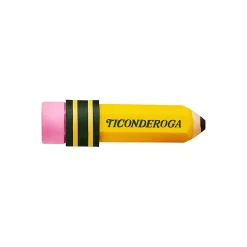 TICONDEROGA ® Erasers, Pencil Shaped, Yellow, 3 ct (38953)