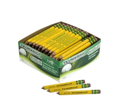 Ticonderoga® Golf Pencils With Erasers, Presharpened, #2 Lead, Pack of 72