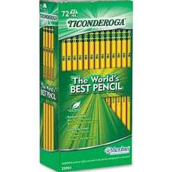 Ticonderoga® #2 Pencils, #2 Lead, Soft, Pack of 72