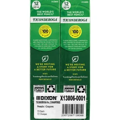 Ticonderoga® Pencils, Presharpened, #2 Lead, Soft, Pack of 12