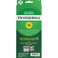 Ticonderoga® Pencils, #2 Soft Lead, Black Barrel, Box Of 12