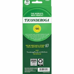 Ticonderoga® Striped Wood Pencils, #2 Soft Lead, Pre-sharpened, Assorted Colors, Pack Of 10