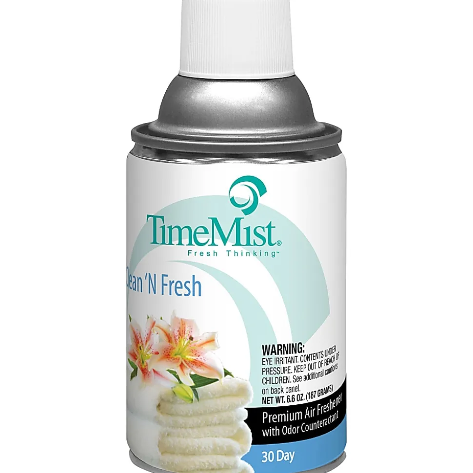 TimeMist® Premium Metered Air Freshener Refills, 6.6 Oz, Clean & Fresh, Carton of 12 Units