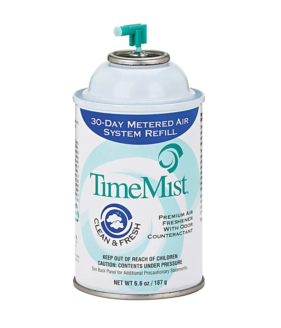 TimeMist® Premium Metered Air Freshener Refills, 6.6 Oz, Clean & Fresh, Carton of 12 Units
