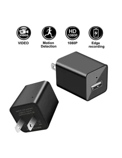 TJ Riley Indoor Home Security Camera, USB Plug, Black