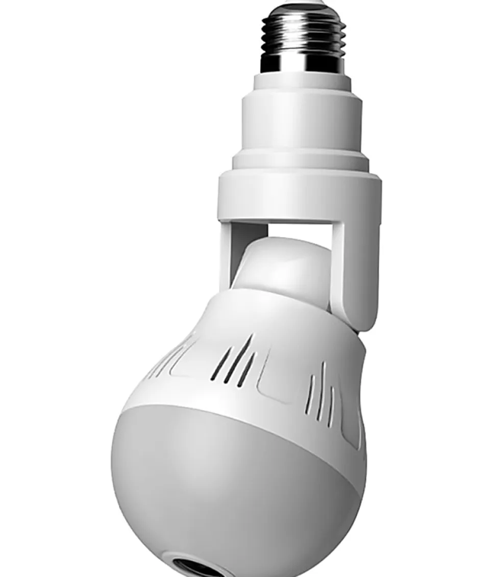 TJ Riley Indoor Home Security Camera, Light Bulb, White