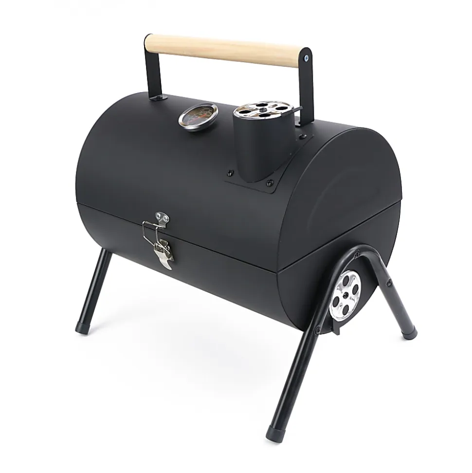 TJ Riley Tabletop Charcoal Grill, 10”H x 10”W x 14”D, Black
