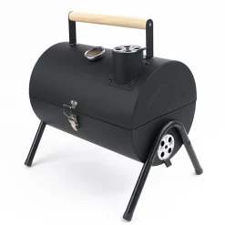 TJ Riley Tabletop Charcoal Grill, 10”H x 10”W x 14”D, Black