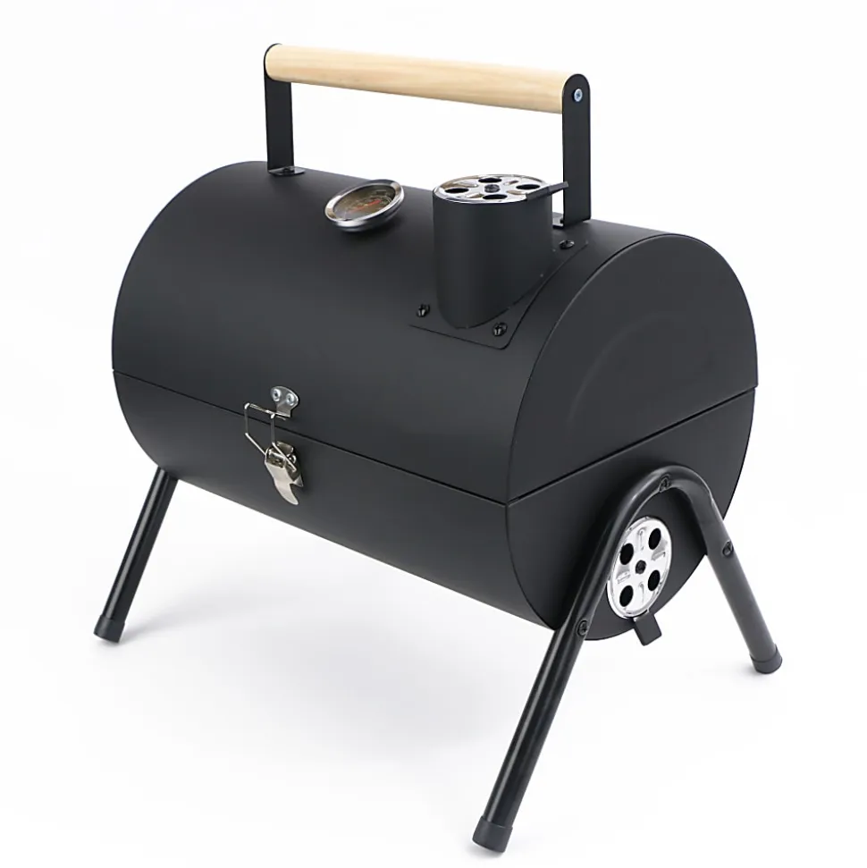 TJ Riley Tabletop Charcoal Grill, 10”H x 10”W x 14”D, Black