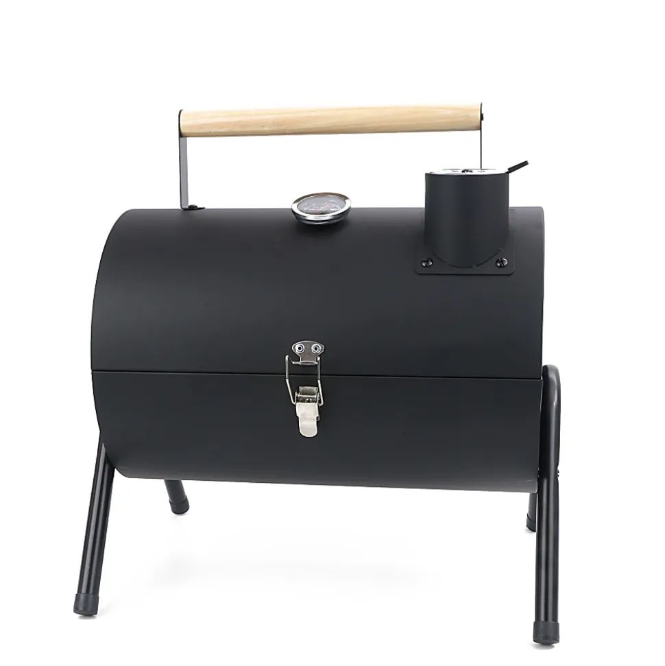 TJ Riley Tabletop Charcoal Grill, 10”H x 10”W x 14”D, Black