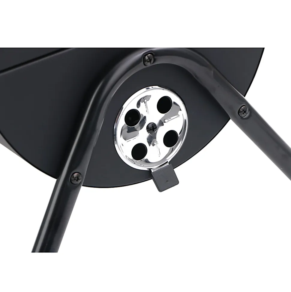 TJ Riley Tabletop Charcoal Grill, 10”H x 10”W x 14”D, Black