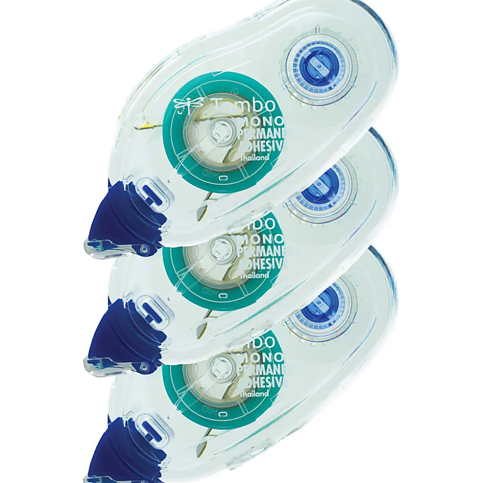 Tombow Mono Permanent Adhesive Applicator Refill, 0.33" x 39.33', Clear, Pack Of 3