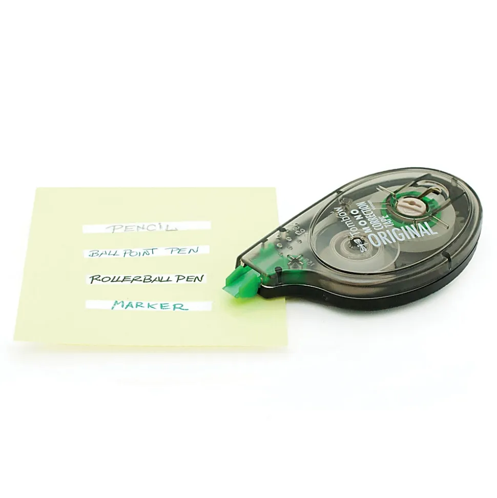 Tombow Original Mono Correction Tape - 0.16" Width x 32.81 ft Length - 1 Line(s) - White Tape - Ergonomic - Non-refillable - 6 / Box - White