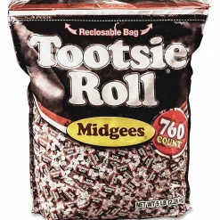 Tootsie Roll Midgees Candy - Assorted - Individually Wrapped, Resealable Container - 5 lb - 760 Bag - 1 Bag