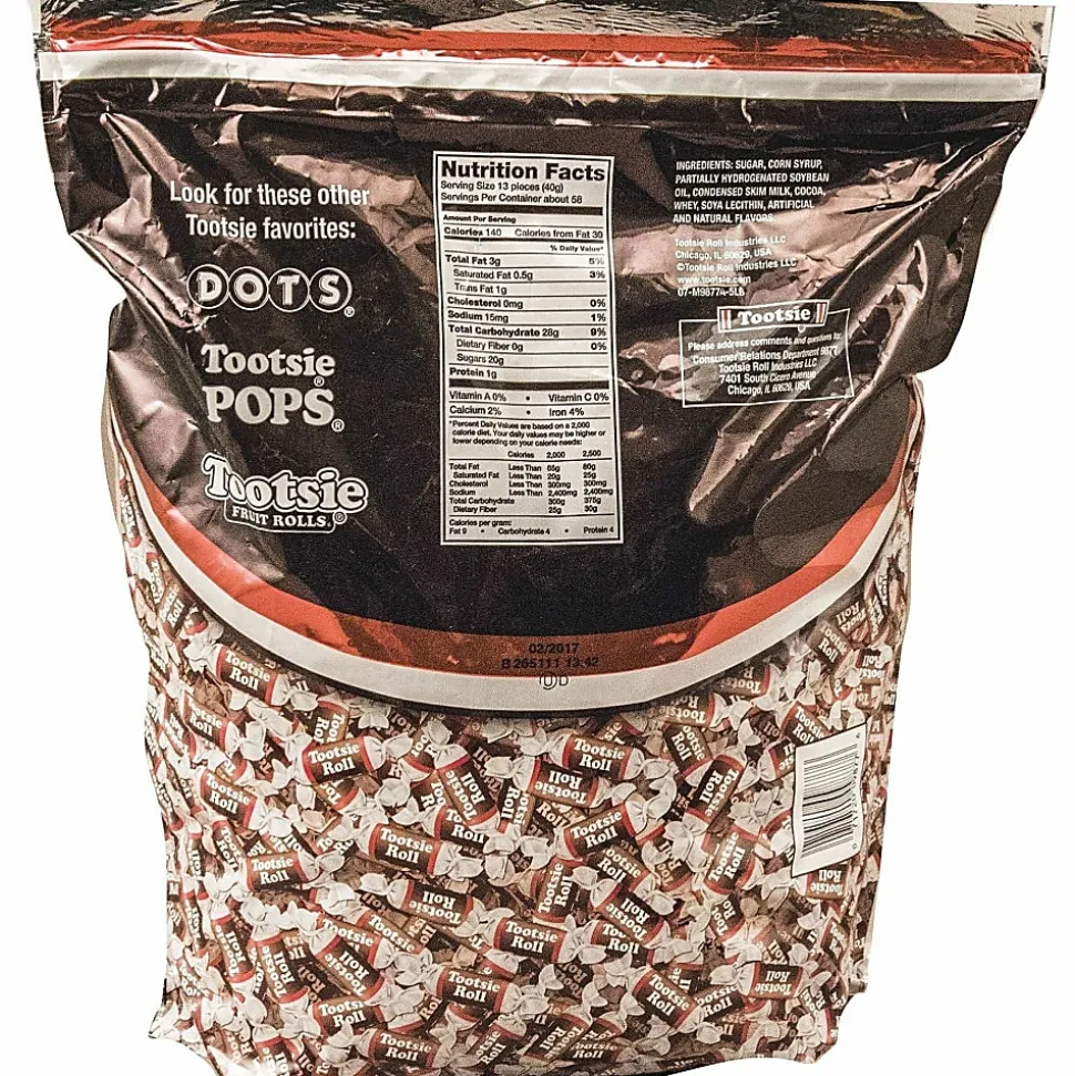 Tootsie Roll Midgees Candy - Assorted - Individually Wrapped, Resealable Container - 5 lb - 760 Bag - 1 Bag